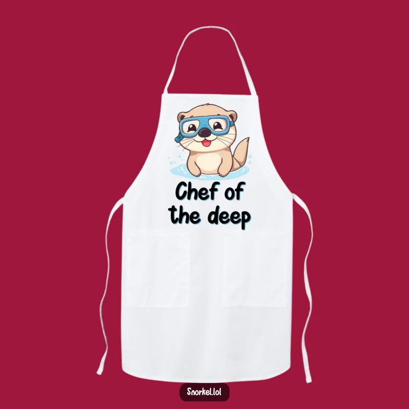 Funny Otter Snorkel Apron: Chef Otter Design for a Hilarious Cooking Gift!