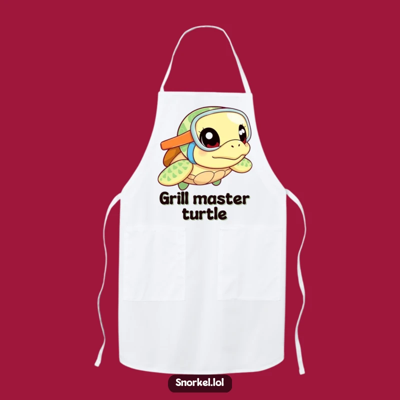 Funny Turtle Snorkel Apron: Chef Turtle Design for a Hilarious Cooking Gift!