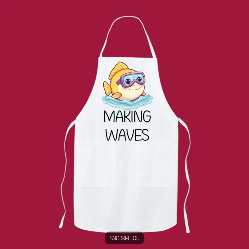 Funny Fish Snorkel Apron: Chef Fish Design for a Hilarious Cooking Gift!
