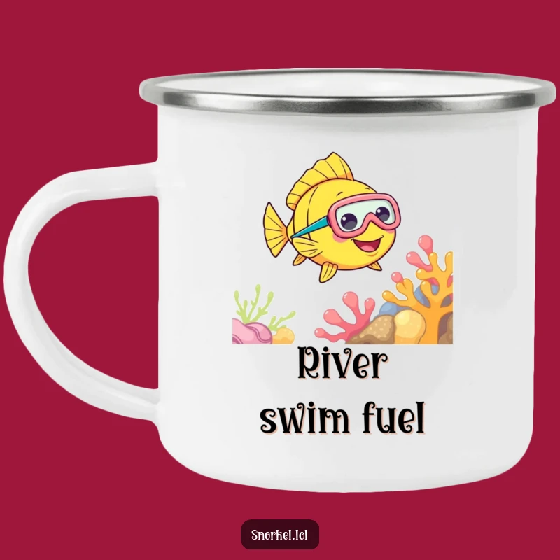 Funny Fish Snorkel Camping Mug: Outdoor Fun & Coral Gift
