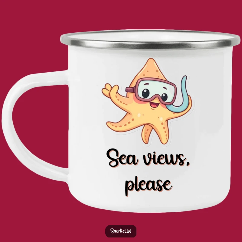 Funny Starfish Snorkel Camping Mug: Adventure Ready, Curious Outdoor Drinkware, Funny Gift