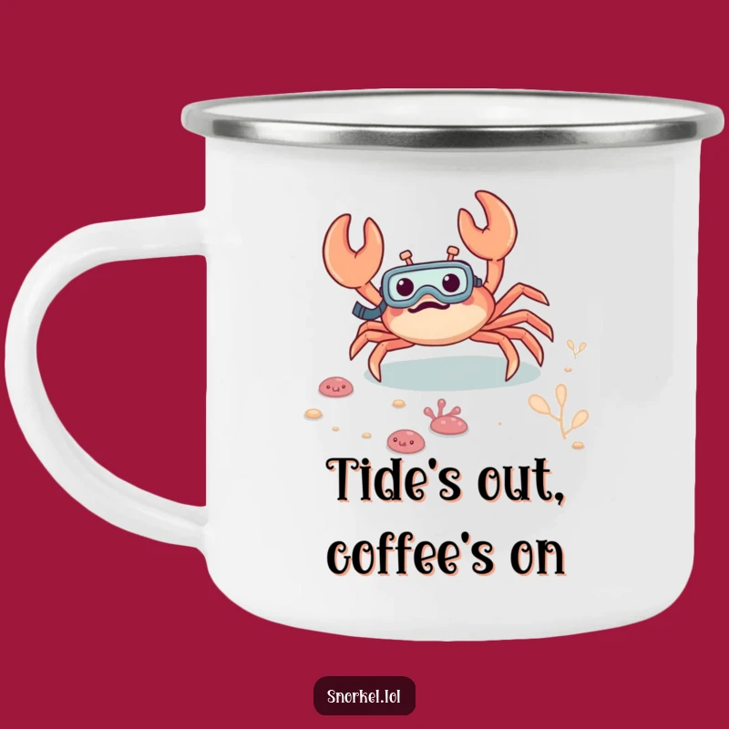 Funny Excited Crab Snorkeling Camping Mug: Adventure Fuel Gift