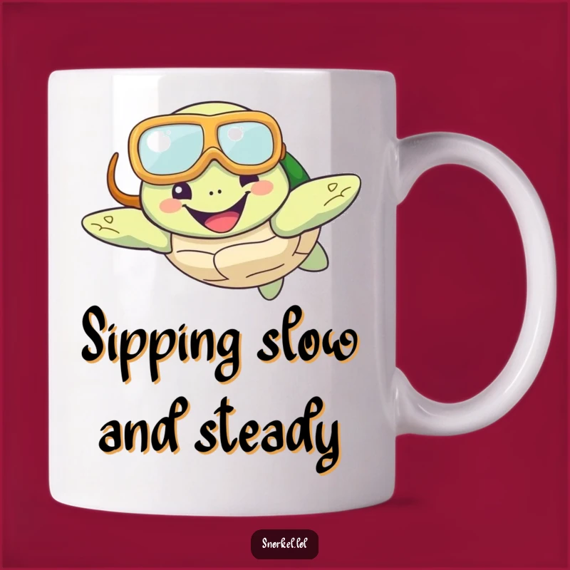 Funny Turtle Snorkel Mug: Happy Swimmer Gift for Ocean Lovers