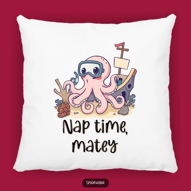 Funny Octopus Snorkel Pillow: Cozy Explorer Comfort, Delightful Ocean Accent Pillow