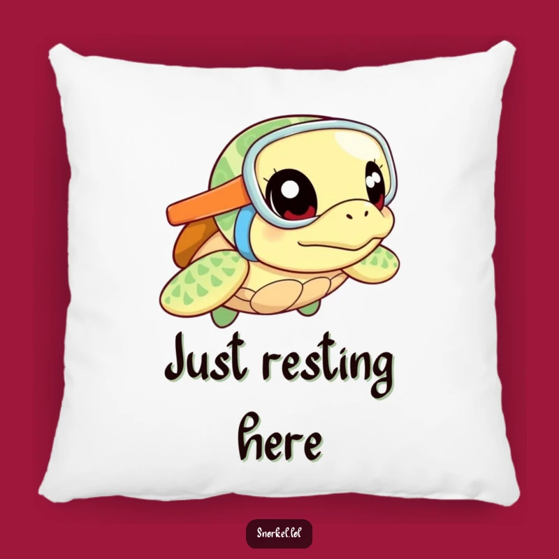 Funny Turtle Snorkel Pillow: Soft Excited Turtle Cushion for a Hilarious Gift!