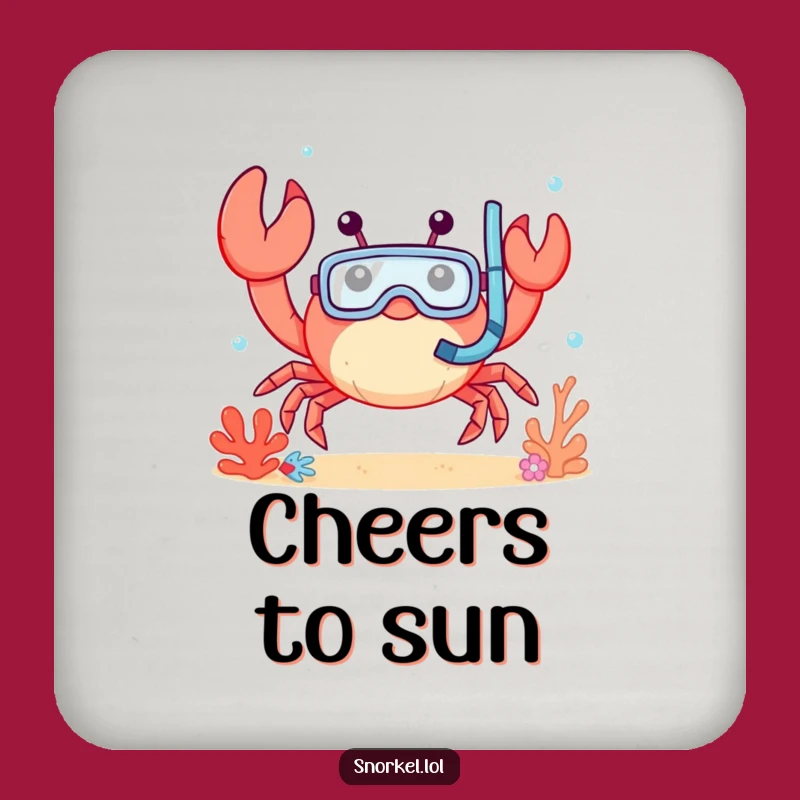 Funny Crab Snorkel Coasters: Cheerful Crab Art Pack for a Hilarious Gift!