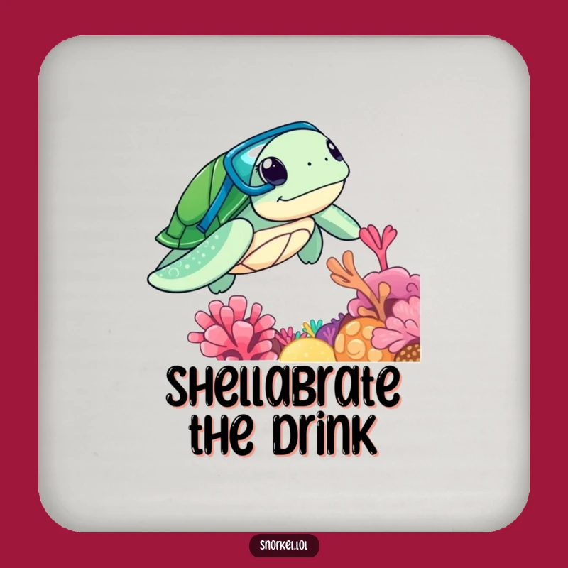 Funny Turtle Snorkeler Coasters: Protect Surfaces, Perfect Gift!