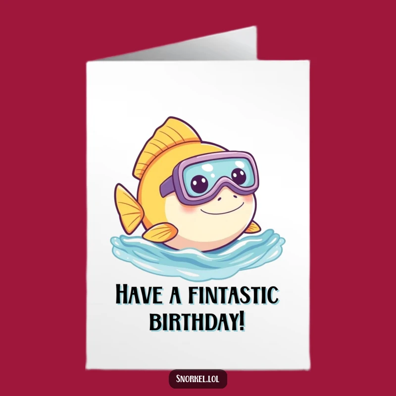 Free Printable Funny Fish Birthday Card: Snorkeling Surprise Wishes from the Pond!