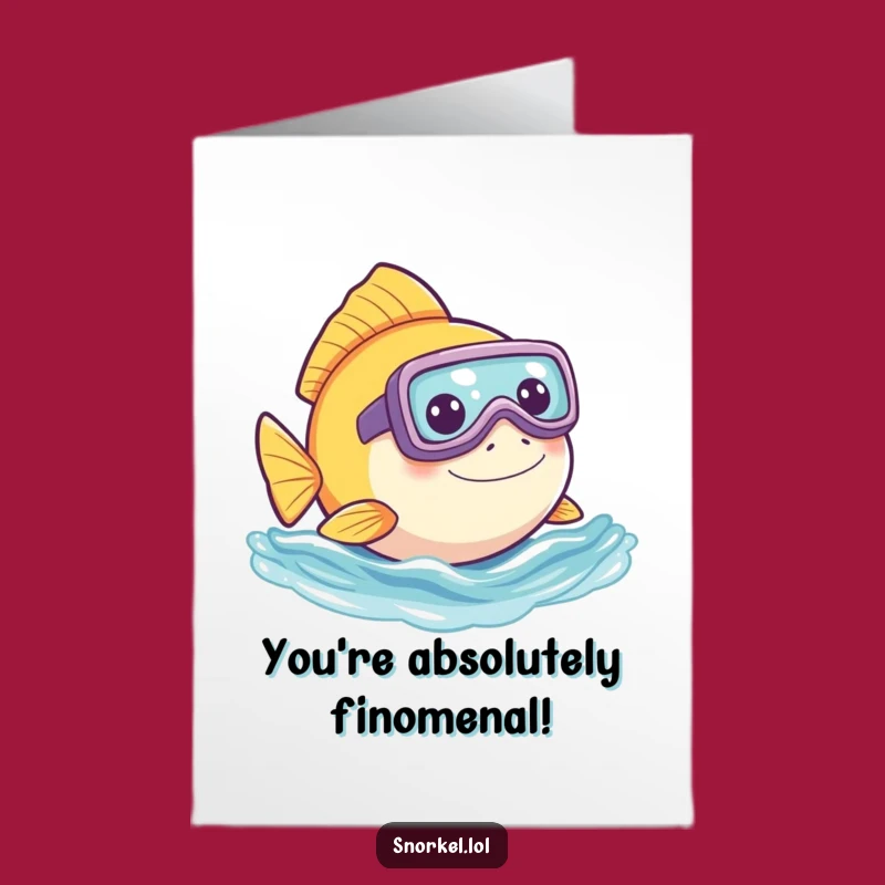 Free Printable Funny Fish Card: Snorkeling Topper for Your Big Achievement!