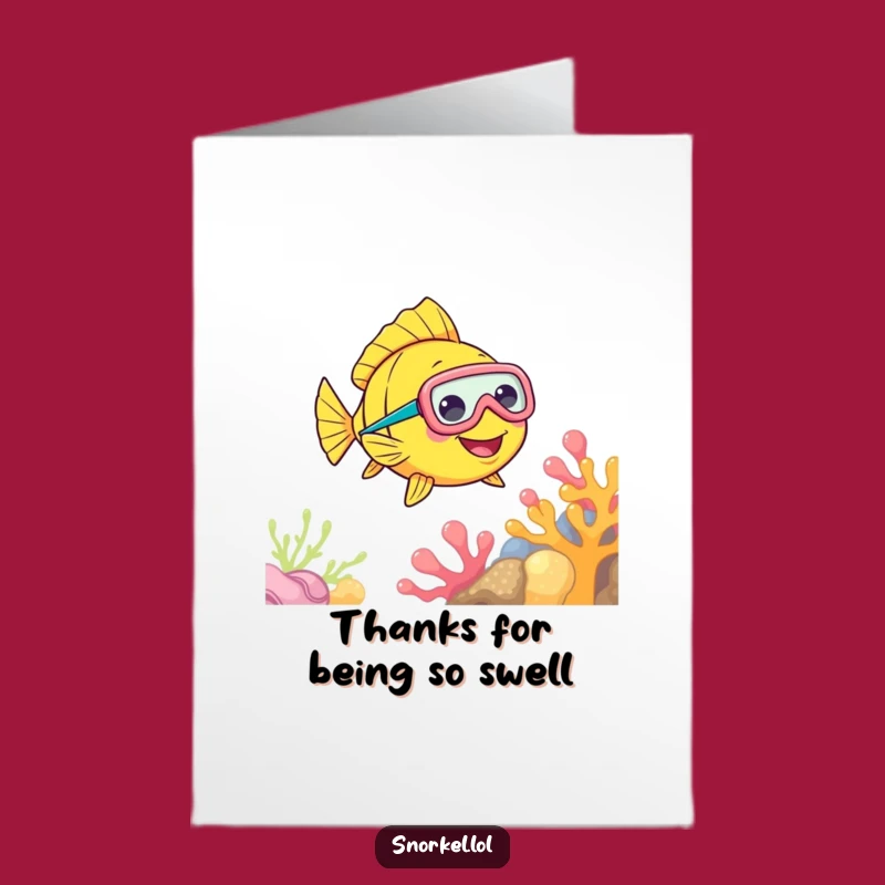 Free Printable Fish Snorkel Thank You Card - Cute Downloadable Gift from the Reef!