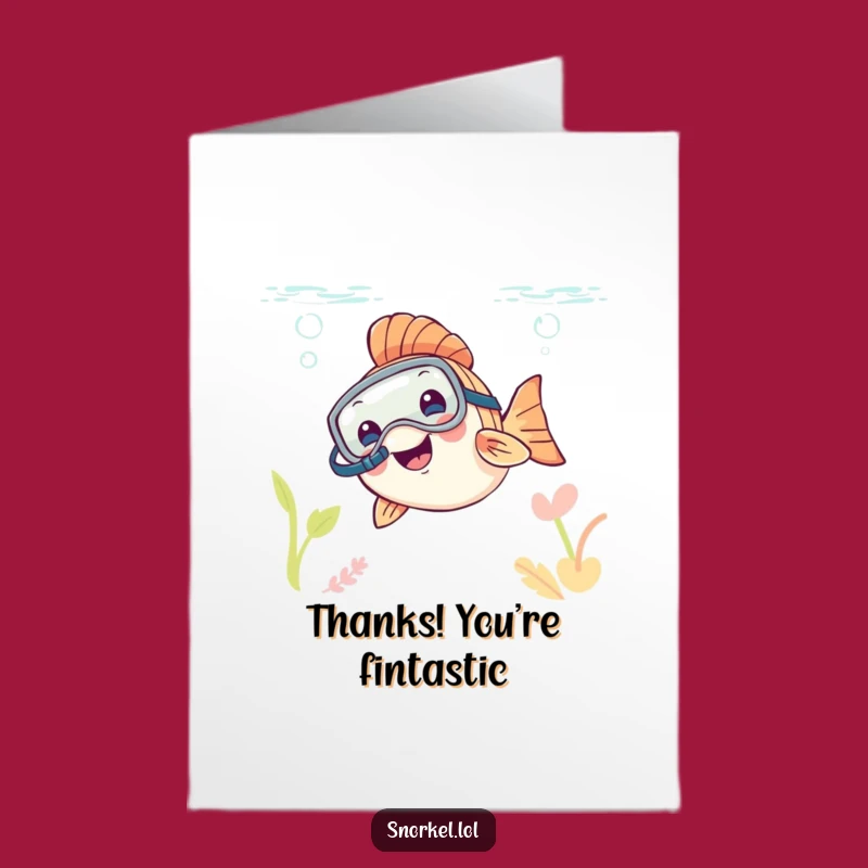 Free Printable Thank You Card: Fish Snorkeler Thanks Funny Downloadable Gift