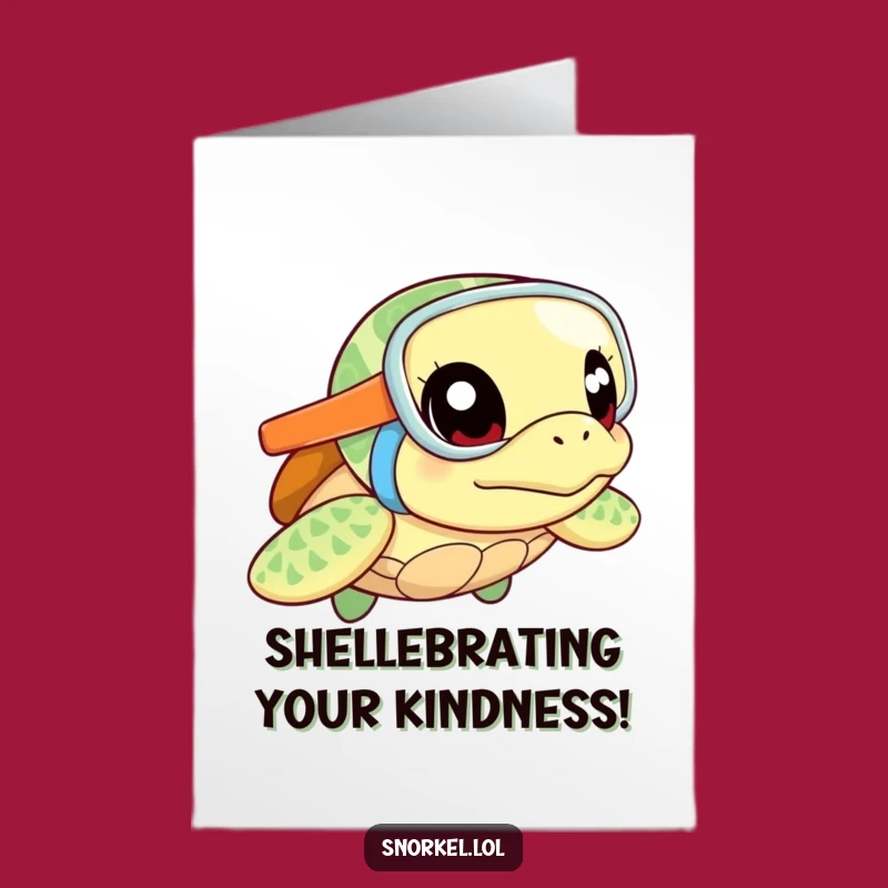 Free Printable Funny Turtle Thank You Card: Snorkeling Thanks from the Reef!