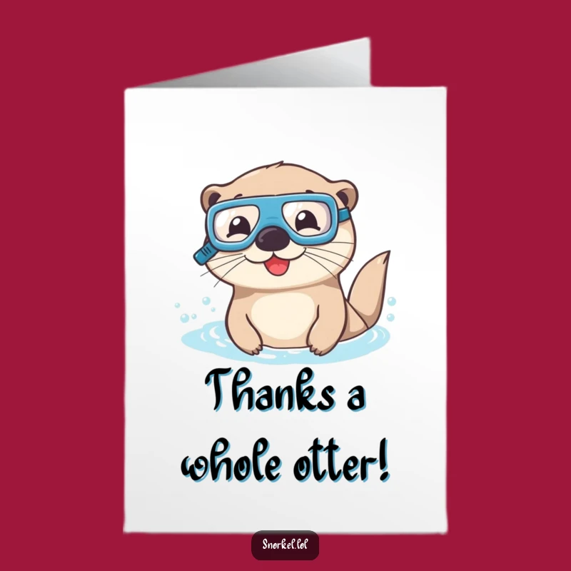 Free Printable Funny Otter Thank You Card: Snorkeling Thanks from the Deep!