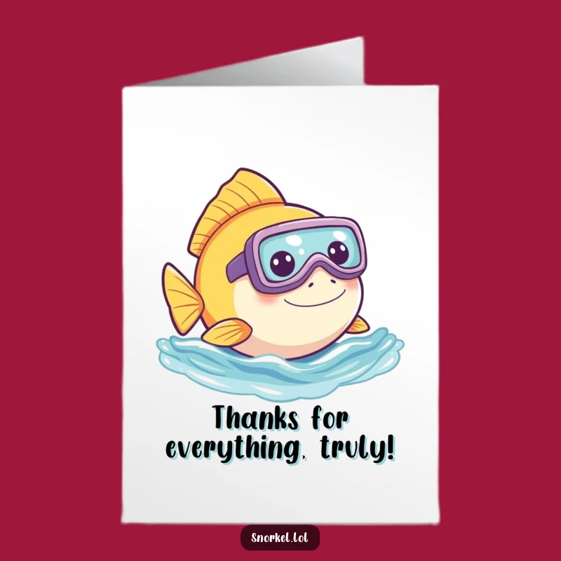 Free Printable Funny Fish Thank You Card: Peeking Thanks from the Water's Edge!