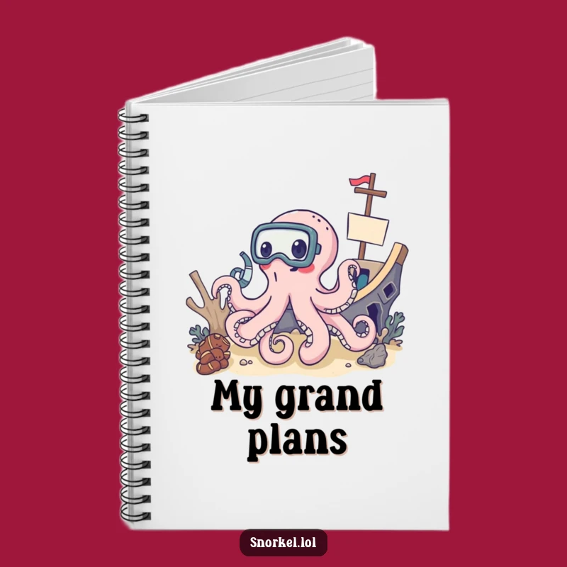 Funny Octopus Snorkel Notebook: Explore Ideas, Delighted Explorer Journal, Funny Gift