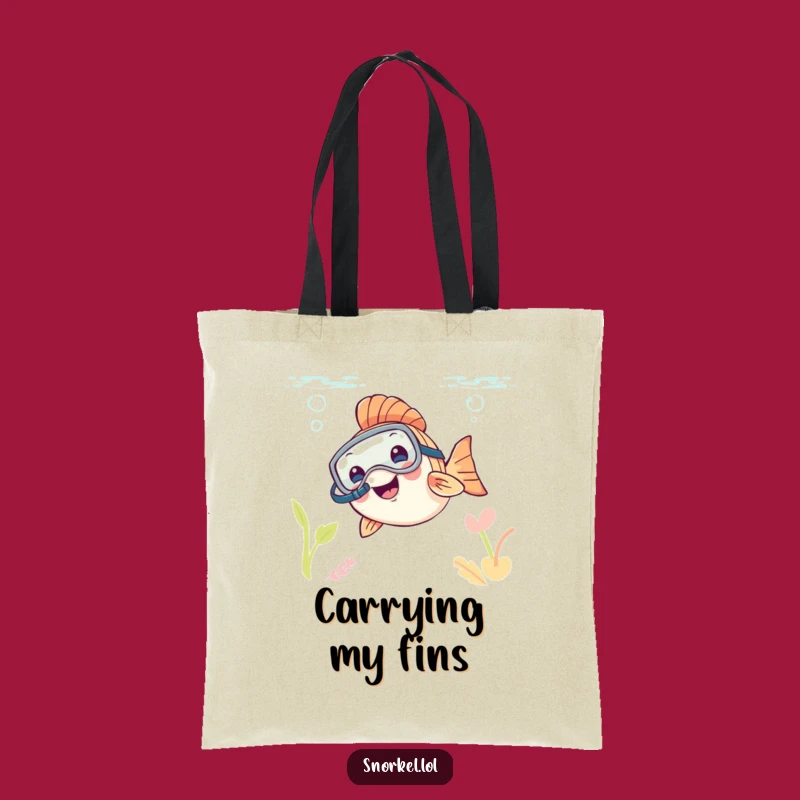 Funny Fish Snorkeler Tote Bag: Carry Your Ocean Love, Perfect Gift!