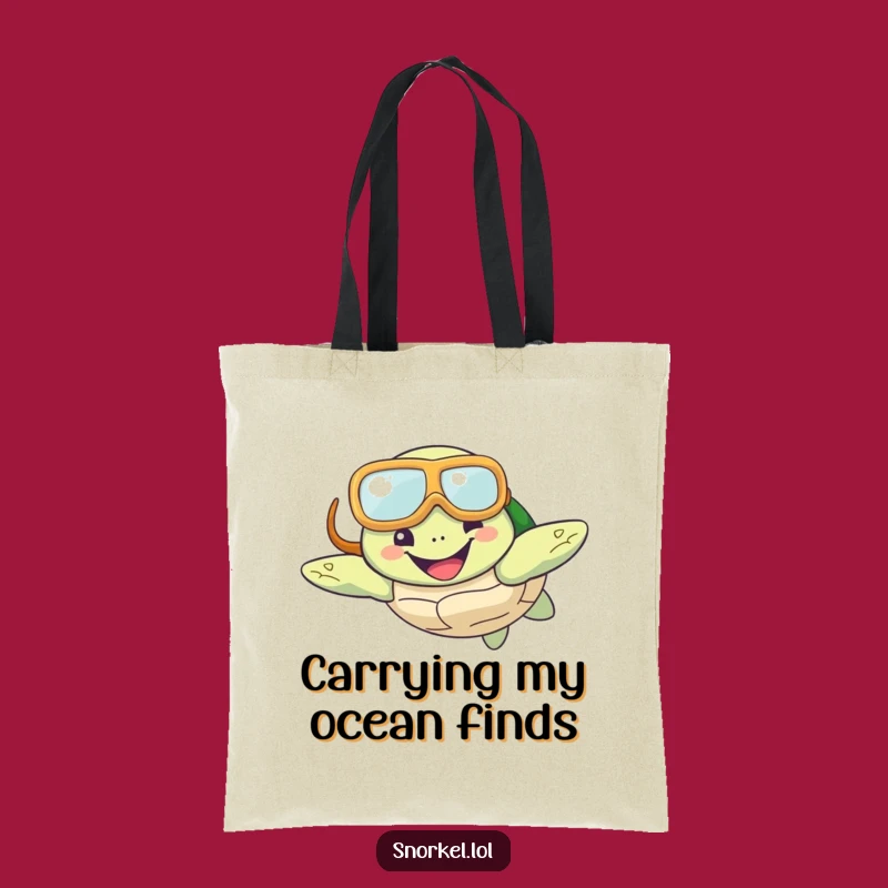 Funny Turtle Snorkel Tote: Carry Joy & Happy Ocean Gift