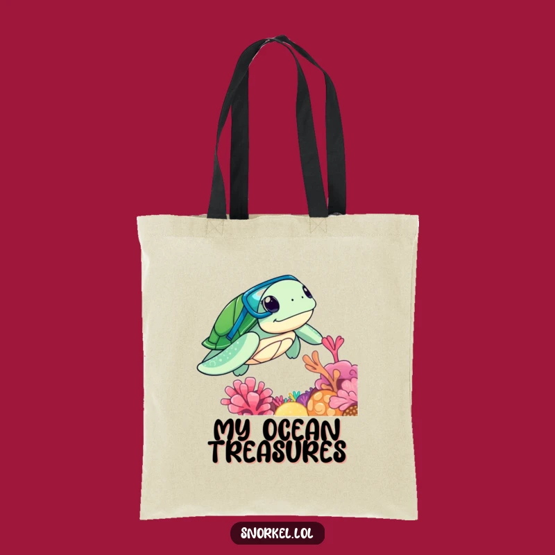 Funny Turtle Snorkeler Tote Bag: Carry Your Discoveries, Perfect Gift!